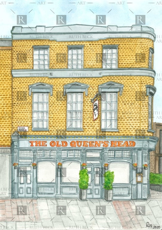 OLD QUEENS HEAD PUB - PRINT